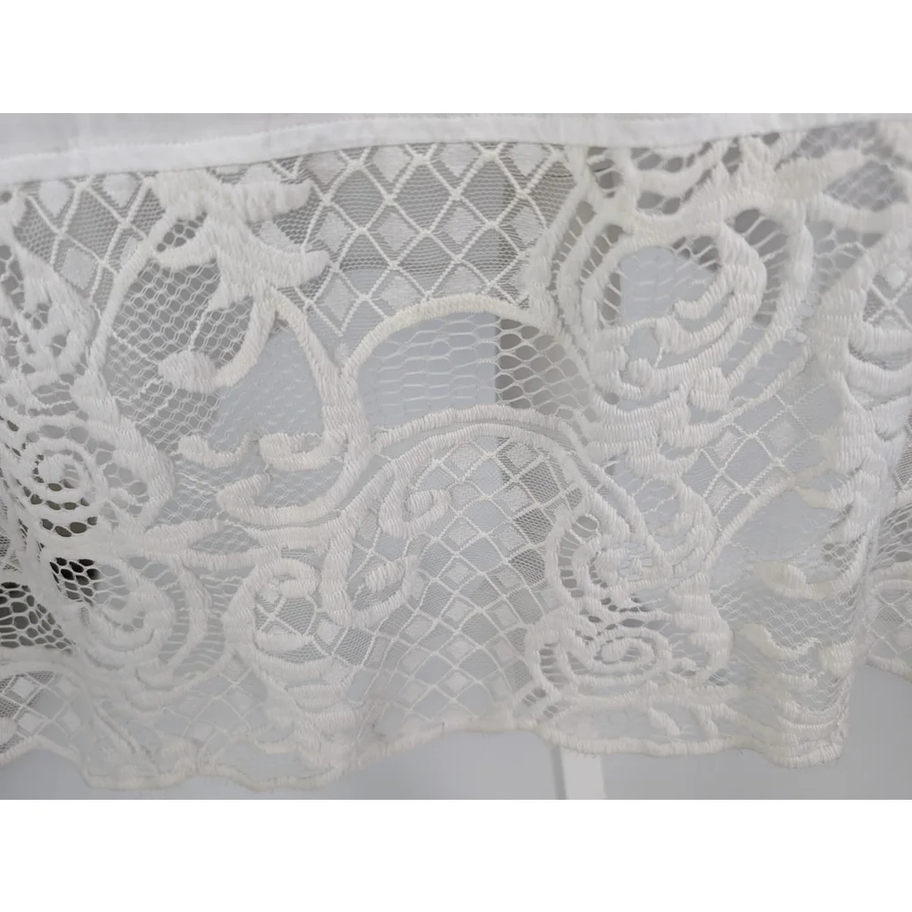 Chico's Lace Crochet High Low Tunic White Sz XL Boho Peasant Beachy - Picture 6 of 11